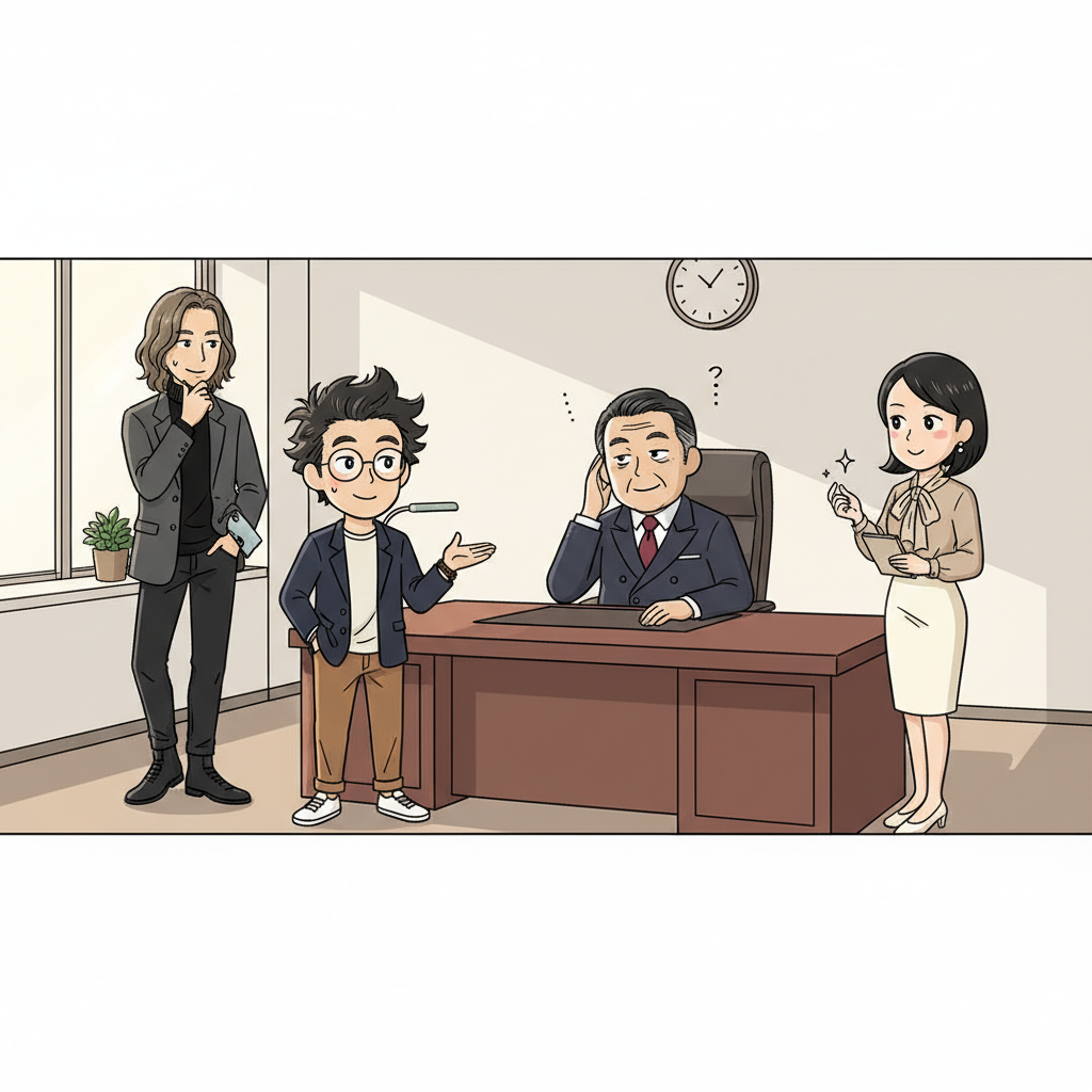 社長室で南雲が 