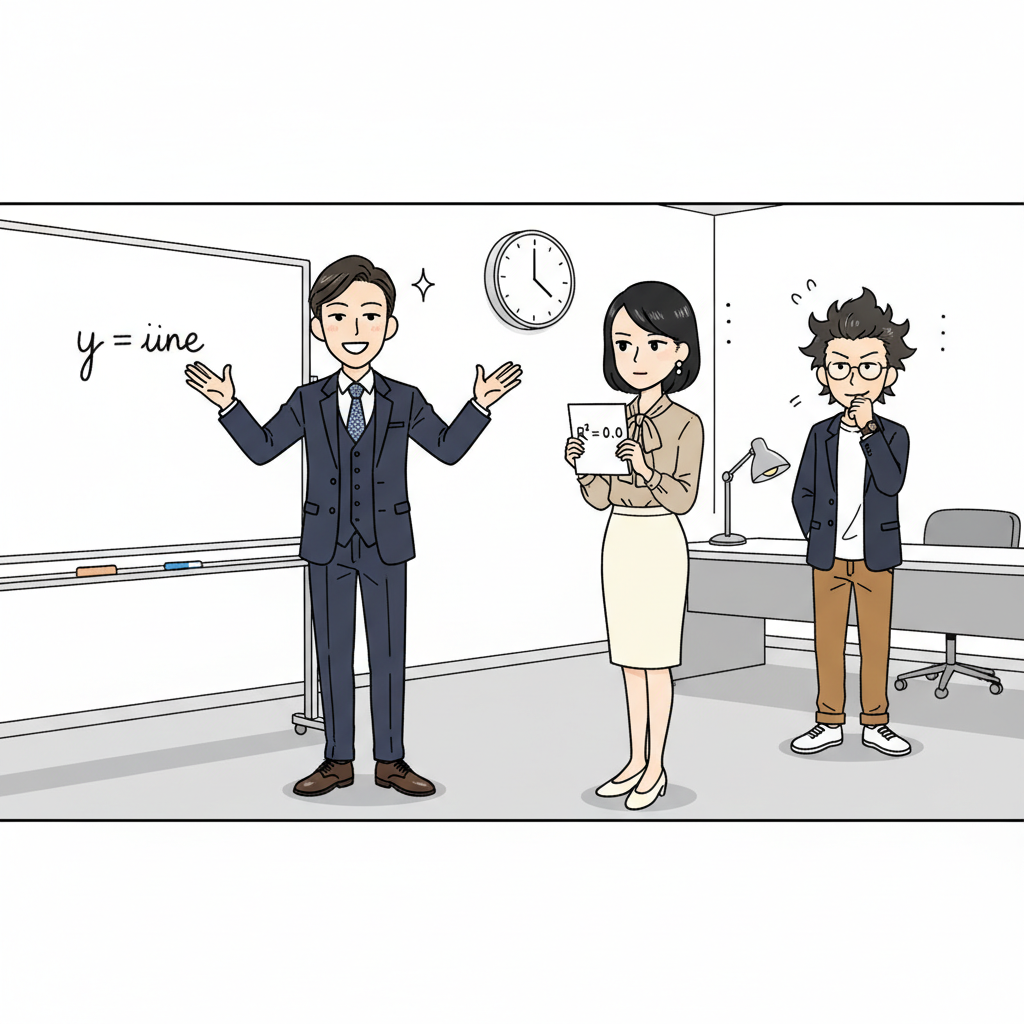 会議室で赤崎が誇らしげに 