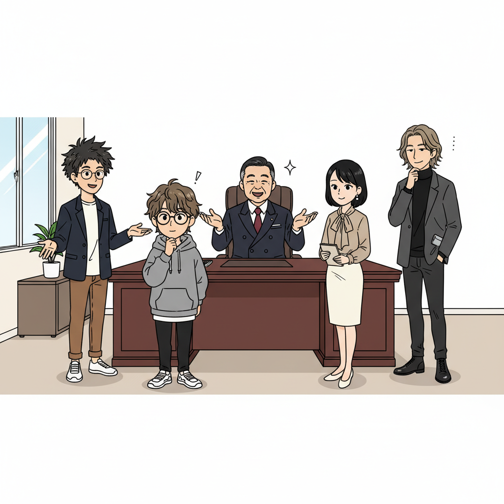社長室で南雲が 