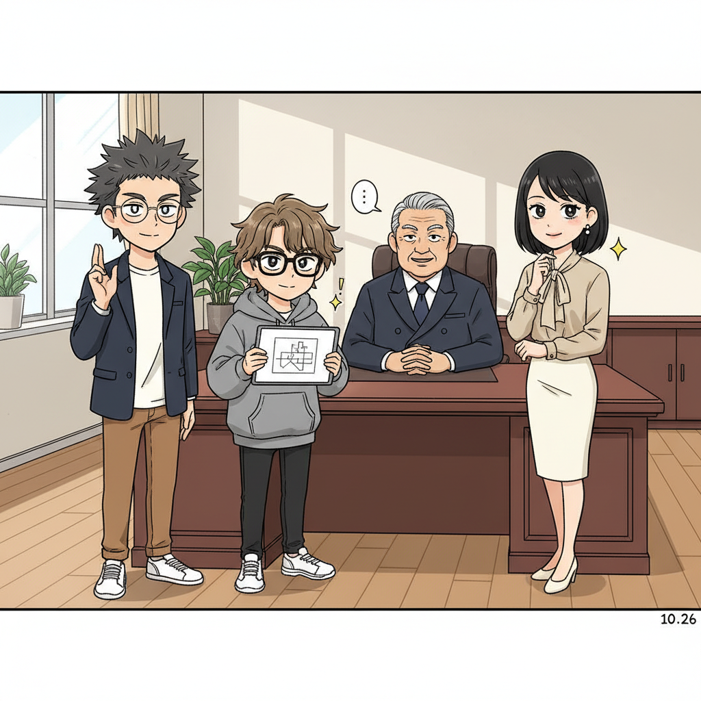 社長室で南雲が 